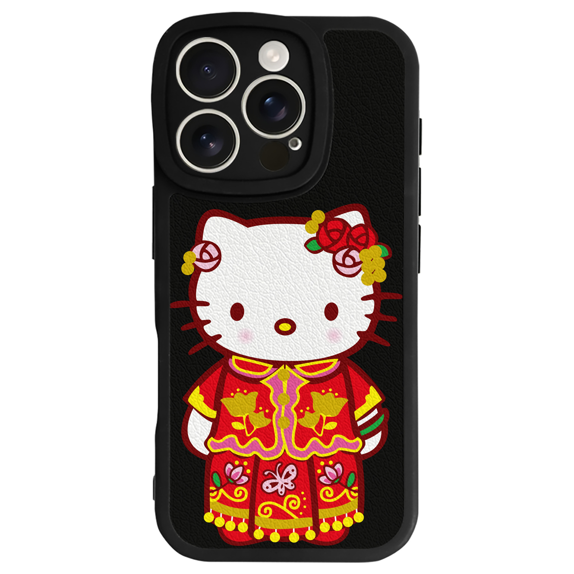 （画像用） Hello Kitty ハローキティ 【iPhone 16シリーズ対応】シリコンスマホケース（レザー調） 材質：シリコン